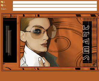 Femme moderne dans ce cadre cmme Télé:original : Lunettes mode; regard beau profond; sérieuse et belle en meme temps; avc beau fond cool et moderne marron bois : Beauté  : voila ce que peut inspirer c