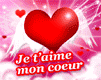 Un coeur Beau et ses ailes blanches bougent bougent, ce coeur qui dit : pr ts les Amoureux :  JE T'AIME MON COEUR ; brille brille dns mn coeur cmme dns le tien, toi qui m'aime, ctte citation