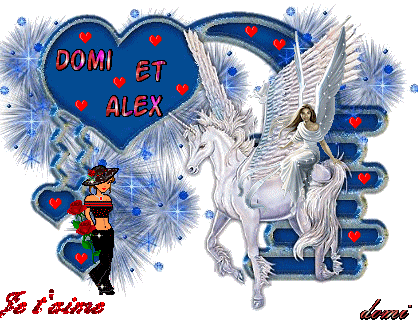 Belle image  brillante  d'amour  et  un cheval licorne  magnifique