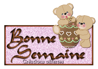 Ces nounours vs Souhaitent BONNE SEMAINE ; tout mimi; avc leur oeuf en chocola tout coloré ; rose brillant !!
