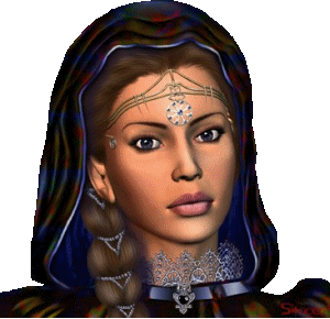 Jolie fille bien typée;beaux yeux; rgard superbe et profond; voile et bijoux bleux noir marrons;bleu indigo, dentelle à sa robe colorée,certain style original et magnifique; fille vraiment belle; beau