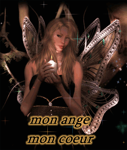 Bel ange femme:avc bougie éclaire s'adresse:Sn Ange, aussi Son Ange d'Amour:son Chéri!