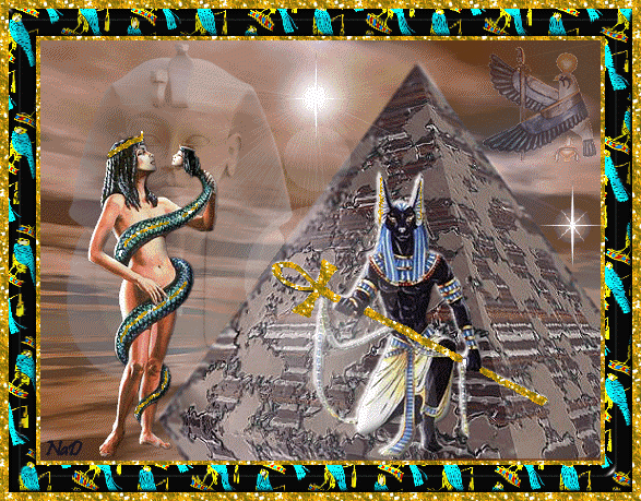 L'Egypte:cette image superbe:pyramide belle femme;serpent! brille!!!