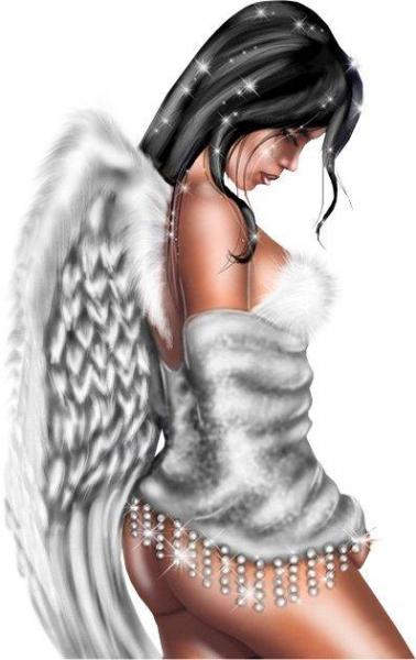 Belle fille couverte sa cape blanche brillanteSensuelle!