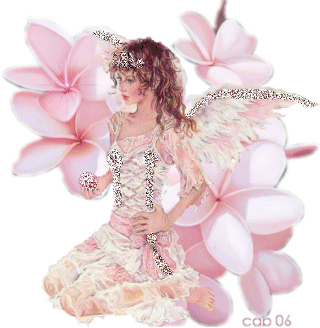 Douceur paix lumière sont dns ctte vue SUPERBE:belle jeune fille habillée superbement rose gris brillent blanc transparent;ailes grisesbrillent;entourée fleurs roses: jolie vraiment! Apaisement  et  r