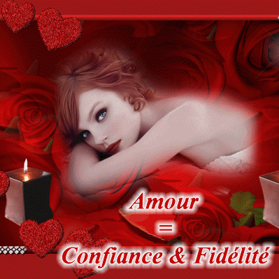 Belle femme : que du rouge brille !! vs transmet Message sur L'Amour  Rose 