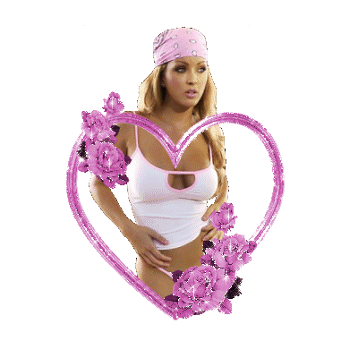 Jolie fille: sensuelle dns ce coeur mauve fleurs et qui scintille !!