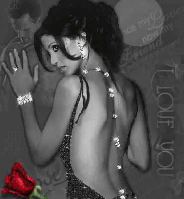 femme noir/blanc diamants brillent: sr dos;bijoux;RoseRougeJOLI Attire l'oeil!