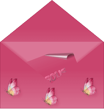 Bonsoir à Ts Ttes - Pensant que la semaine a été bonne pr tout le monde, je vs envoie  une Image  d'Amitié  avc ctte Jolie Enveloppe Rose décorée de 3beaux papillons; et ouvrant ctte carte referm