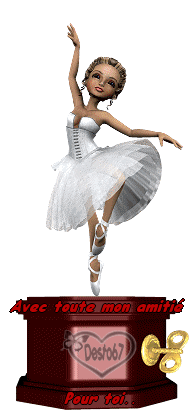 Belle danseurse,robe blanche,brille!!jolies ballerine, sr sa belle Boite!!