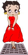 Betty BOOPS en robe rouge   flottant  à l'air !!