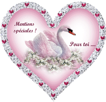 Coeur roseblancgris,uncygne superbe:ns présente:MentionsSpécialesPourToi!...