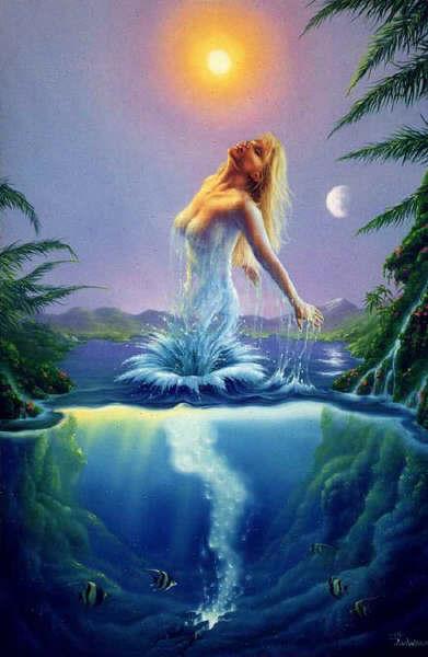 belle femme,se baigne nuitverdureadmire le Cielimage paix amour BEAUTE féminine et aspire vers le Soleil le ciel Divin!
