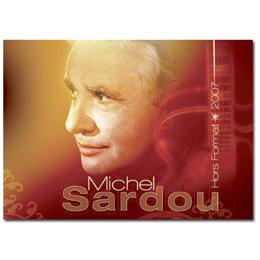 Michel Sardou,souriant,bell affiche;de sn dernier Concert CD:HORS FORMAT très sensas beau superbe!!