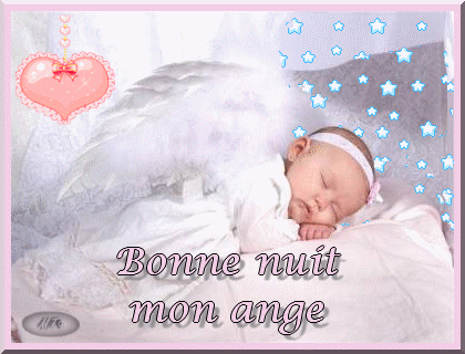 bébé dort:image douceur:jolies couleurs;étoiles coeur mon Ange BONNE NUIT!!