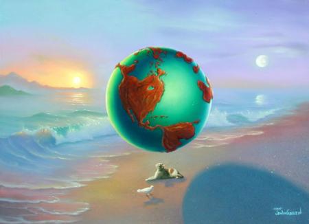 Océan:belles vagues, ciel bleu soleil,et le globe terre belle, oiseaux: image de joie et paisiblesuperbe!!