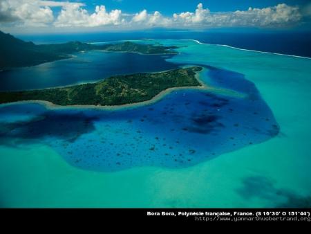 Superbe photo:Océan:Polynésie française BoraBora:couleurs magnifiques.AIR REPOS JOIE