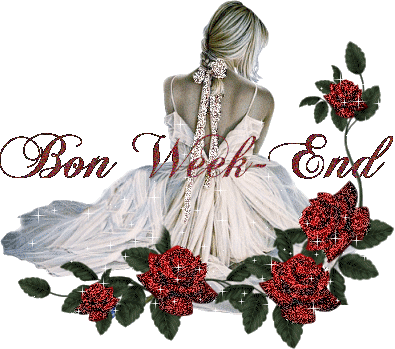 Belle femme de dos: joli noeud brillant attache ss cheveux;pr vs Souhaiter BnWeek endRoses superbes