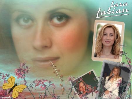 Lara Fabian : belle avec fon de verdure,; plusieur photos d'ELLE!!