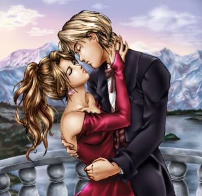 montagne:tendresse d'un couple amour,poésie belles couleurspaisible Joie