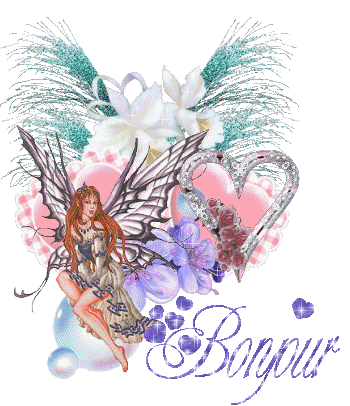 Jolie femme, cool,dns joli Coeur fleuri Scintille BONJOUR A TS TTES