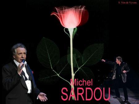 Michel Sardou:en Concert:avc belle Fleur au milieu:BIEN BELLE PHOTO