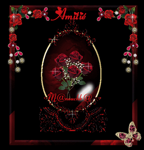 AMITIE de bel fleurs rouge blanc brillen vraiment joliet chaleureux