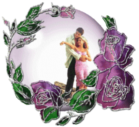 BONSOIR TS TTES � couple amoureux gai dans belle couronne fleurs