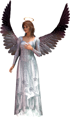 Belle femme Ange en blanc,belles ailes un peu foncéescouronne du Ciel Divin angélique!!Jolie elle est!!Paix lumière joie Amour 