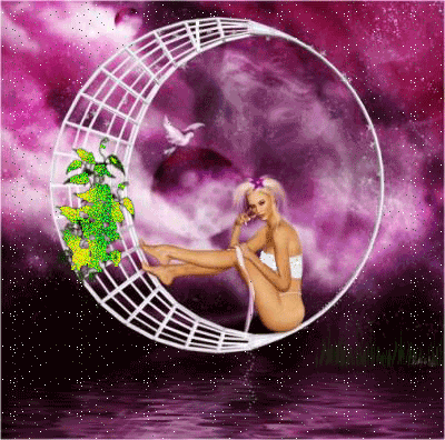 Bell femm,dn ce cerceau,féminité charme,la nuit étoiles beau ciel mauve!!