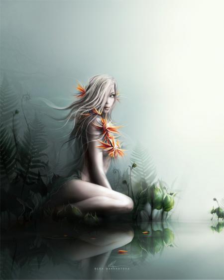 bell femm,verdure,cheveux longs flotten au vent,belle dans sa féminité Charme sensuelle !!