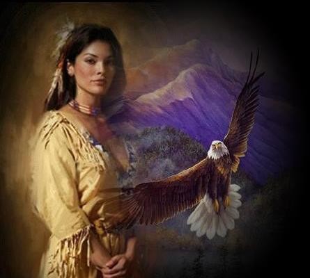 Belle jeune femme indienne montagne oiseau qui pourraient ns Chanter Chant des Montagnes Chant d'ETE � BISOUS A TOUS