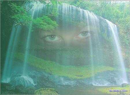 belle femme Amour � en transparenc dans bell cascade Nature Verdure Fraicheur�Que c'est beau et apaisant et Beau &agrave; Regarder