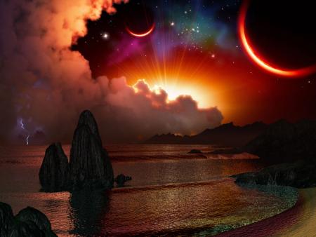 f&eacute;&eacute;rie Beau coucher soleil couleurs splendid;la mer les rochers;am&egrave;ne au r&ecirc;ve se balader,les vacances &eacute;vasion le r&ecirc;ve��le d&eacute;paysement!!