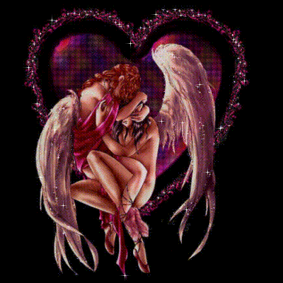 BONNE NUIT�Un couple Anges enlac&eacute;s dn leur intimit&eacute; dns beau Coeur MAUVE brille!Sensualit&eacute; spiritualit&eacute;�et c&ocirc;t&eacute; sexy!Joli et Original�� DOUX REVES   marie-andr&eacute;e  BISOUS  ��