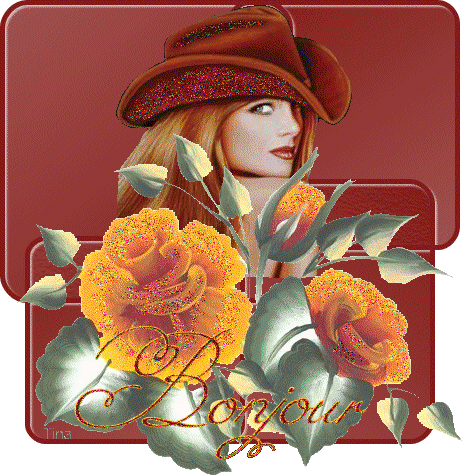 Belle femm Mode avc son eau chpeau west ern Fleurs brillent pr vs Dire BONJOUR�beau visage couleurs chaudes qui mettent sleil lumi&egrave;re dns esprit coeur Remonte le Moral!!BONN FIN D'apr&egrave;s midi  mar