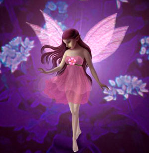 bonsoir TsTtes�Vs souhaite agr&eacute;able soir&eacute;e joie d&eacute;tente�vs offre cette image Ange jeune f&eacute;e en rose ailes rosesclairs fleurs bleues mauve beau fond�s&eacute;r&eacute;nit&eacute; paix amour lumi&egrave;re joie �tout cela inspire 