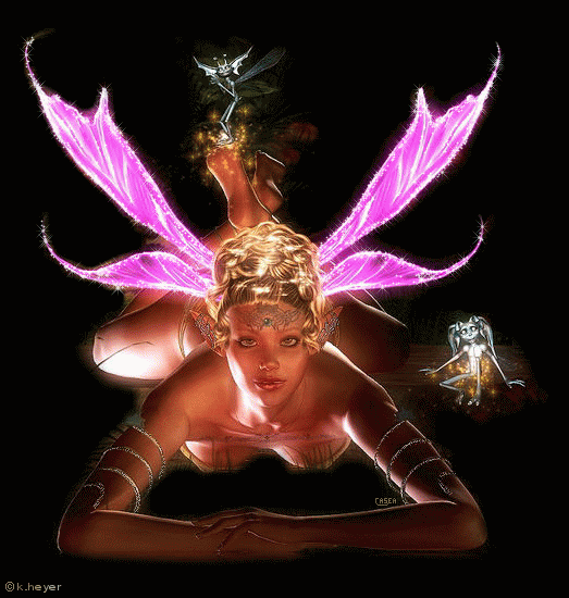 Bell femm jeune Ange et sensuelle,belles ailes mauves brillantes par ses bijoux brilllantes par sn regard et ce qu'elle ns transmet joie charme amour beaut&eacute; lumi&egrave;re��soir&eacute;e bnne gaie rire  A PLUS