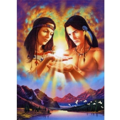 Beau couple Indien La Paix Lumi&egrave;re se transmettent dns leurs mains ts 2 sr beau paysage montagne neige lac oiseaux�le soleil  la joie de vIVRE!!enfin fau essayer au maximum!!!   lumi&egrave;re  et joie  pr v