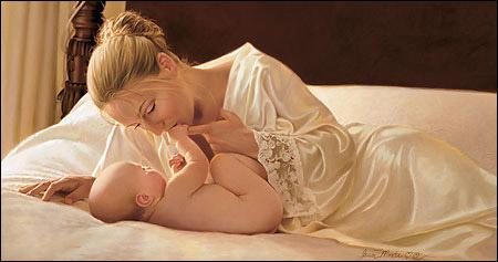 c'est beau:complicit&eacute; Amour entre cette maman fort bell et son jeune b&eacute;b&eacute;  son enfant joue,lui donne son pti pouce  mimi et tendre�&ccedil;a rappel bien des souvenir &agrave; ps mal de ns Femmes qui ont eues d