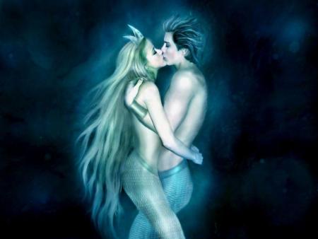 Bel photo noir blanc bleu clair:Couple s'aimes'embrasse Amour D&eacute;sir Sensualit&eacute;,sr beau fond noir�la nuit com la chanson de S Adamo�chanson dAmour��sexy beaut&eacute; de ce couple��   A  PLUS  un pt