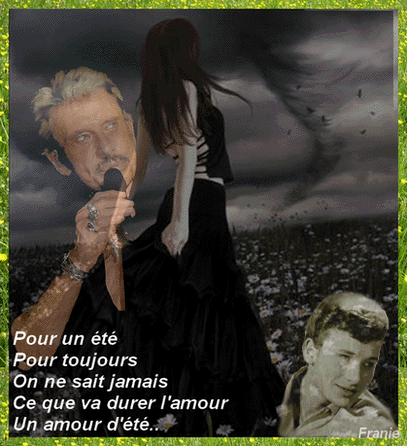 Ete d'Amour,combien durera til?c'est vrai ce que Johnny H ns dit!ce qui compte ce que l'on ressen dns le Coeur!! Belle photo;on le voit en jeune aussi!!  BONNE SOIREE TS TTES �  BIZZZZZ