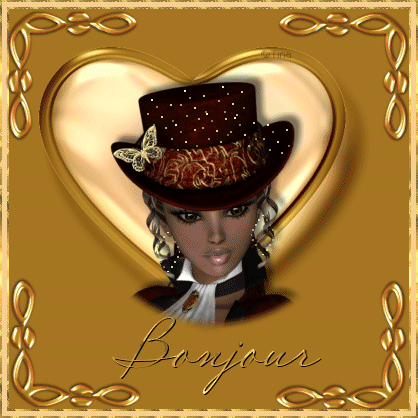 bonjour comme vs le Souhaite cette jolie femme j'ai flash&eacute; sr ce visage��chapeau maquillage tout lui va bien,dns ce Coeur  qu'elle est belle cett femme  vs trouvez pas ?? BON MARDI  A PLUS T