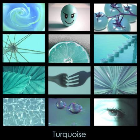 Original cett Cr&eacute; bleu turquoise,cadres fourchette citron beau regard ; perles l'eau feuilles,une rose Tomates,tout cela pr id&eacute;e de repas frais!!et boire une bonne boisson citron fraiche �� &ccedil;a do