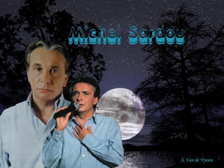 La mer Lune Ciel &eacute;toil&eacute;:arbres,air du soir Michel Sardou chante ce qu'il a au fond du coeur,avc ce beau paysage��et derri&egrave;re plus s&eacute;rieux!!  St VAN DE VYRVEREjoli!!