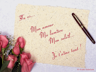 BONSOIR  Lettre d'Amour  Avc Belles roses joli parchemin Tu es Mon Amour Lumi&egrave;re Soleil Je t'aime tant!!  beeau sinc&egrave;re  cette citation  bonne soir&eacute;e ts ttes  marie-andr&eacute;e  BISOUS