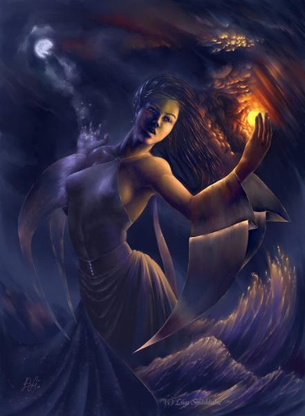 Mer Vagues Original Cette Jeune belle femme aspire &agrave; l'Air la Beaut&eacute; S&eacute;r&eacute;nit&eacute; l'Amour avec Coucher de Soleil Originalit&eacute; dns cette image,et c'est ce qui me plait!!!Et Vous?? &agrave; bient&ocirc;t  