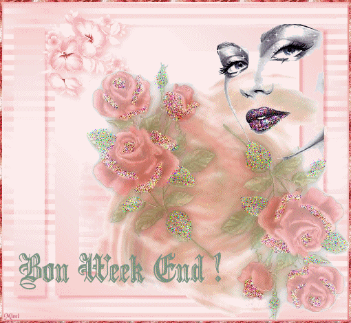 Douceur Rose Gris Beau Cdre Image Joli visage f&eacute;minin beau yeux beau rouge &agrave; l&egrave;vre Prune�belles roses rose verdure brilloe, PrNs SOUHAITER UN BON WEEK END� cmme moi je vs le souhaite Mil Bisous �  A  