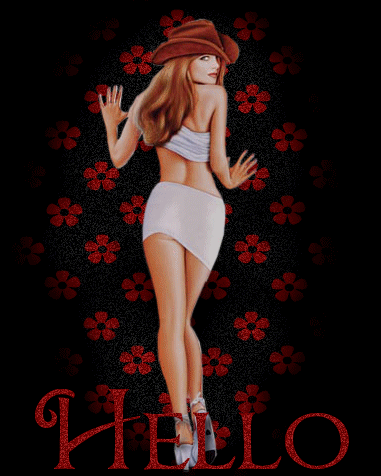 Femm bell modern'v&ecirc;tue mini l&eacute;ger,sensuelle,fleurs rouges rouge Couleur Amour et de la Vie aussi,vient vs Dire HELLO  GOOD MORNING avec son chapeau sr la t&ecirc;te &ccedil;a lui va bien,sexy!!  image gaie d&