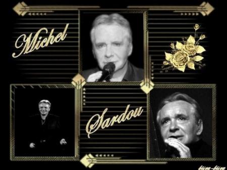 Gai souriant Michel Sardou dns ce Cadre dor&eacute; fleurs dor&eacute;es Chante�Photo simple et belle et ressort pr Son Dor&eacute; Clair��   A  PLUS  Je vs souhaite une Bonne soir&eacute;e � une douce Nuit ��  marie-andr&eacute;e &&